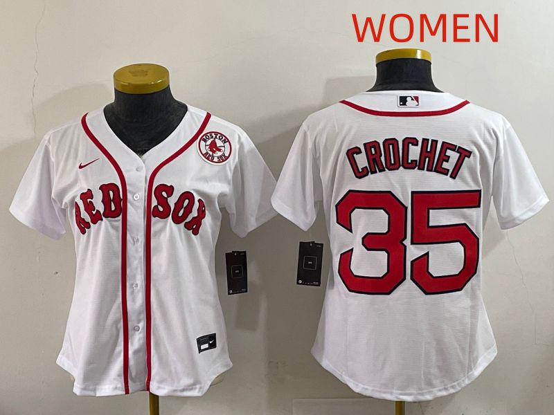 Women 2025 Boston Red Sox #35 Crochet White Game Nike MLB Jersey style 7